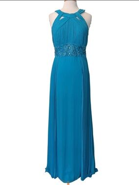 Sue Wong Dress NWT Long Formal Teal Maxi Evening Gown Embellished Size 12